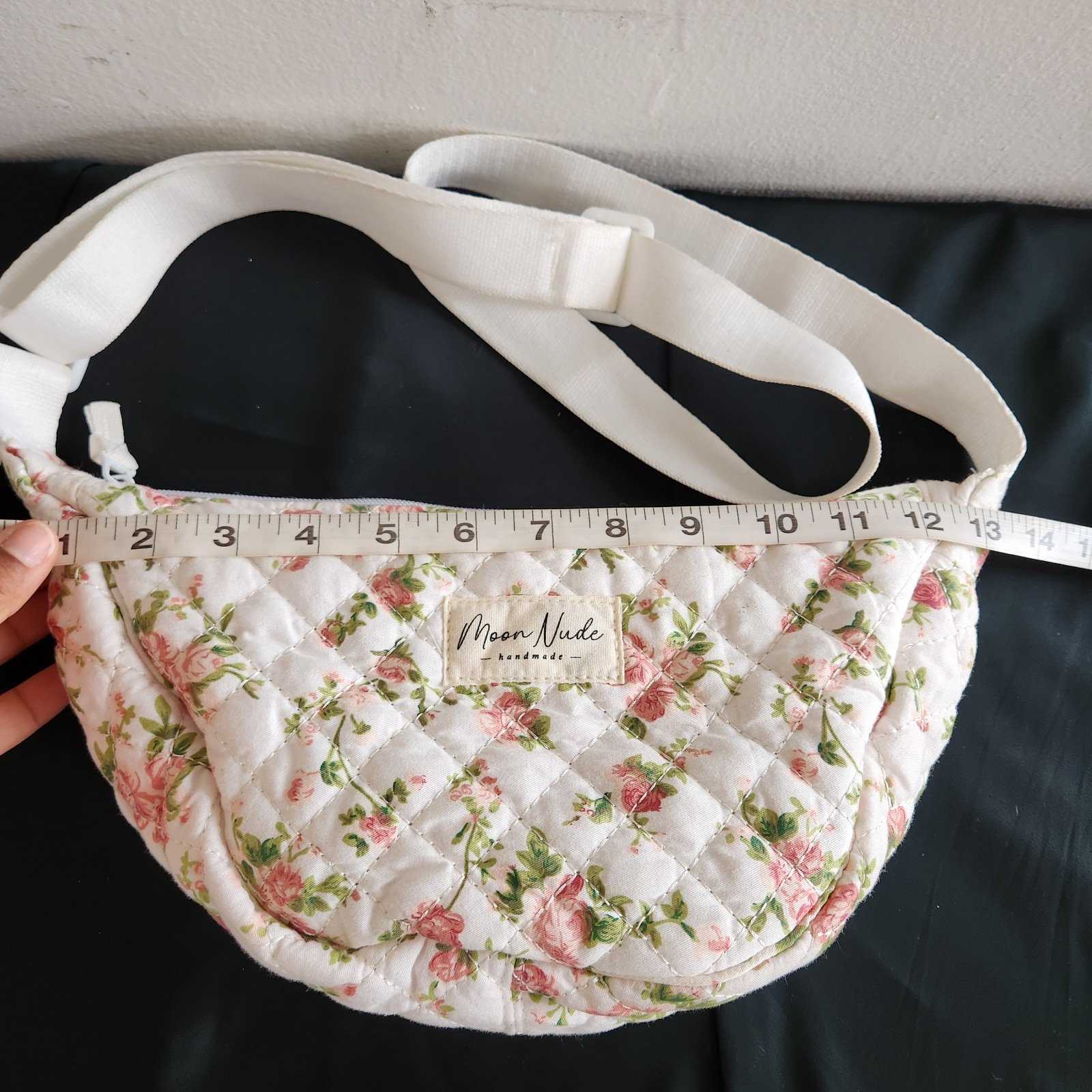 Moon Nude Roze Mini Floral Puffer Shoulder Bag Quilted Cottagecore Feminine Rose — image 6 of 8